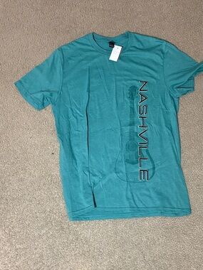 Nashville Graphic Tee - Teal Men's T-Shirt size L